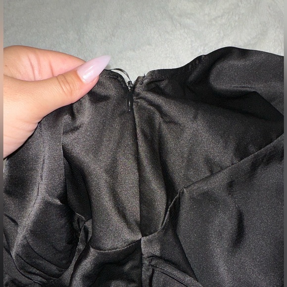 NWT Fashion Nova Small Black Mini Slip Dress - Picture 5 of 6